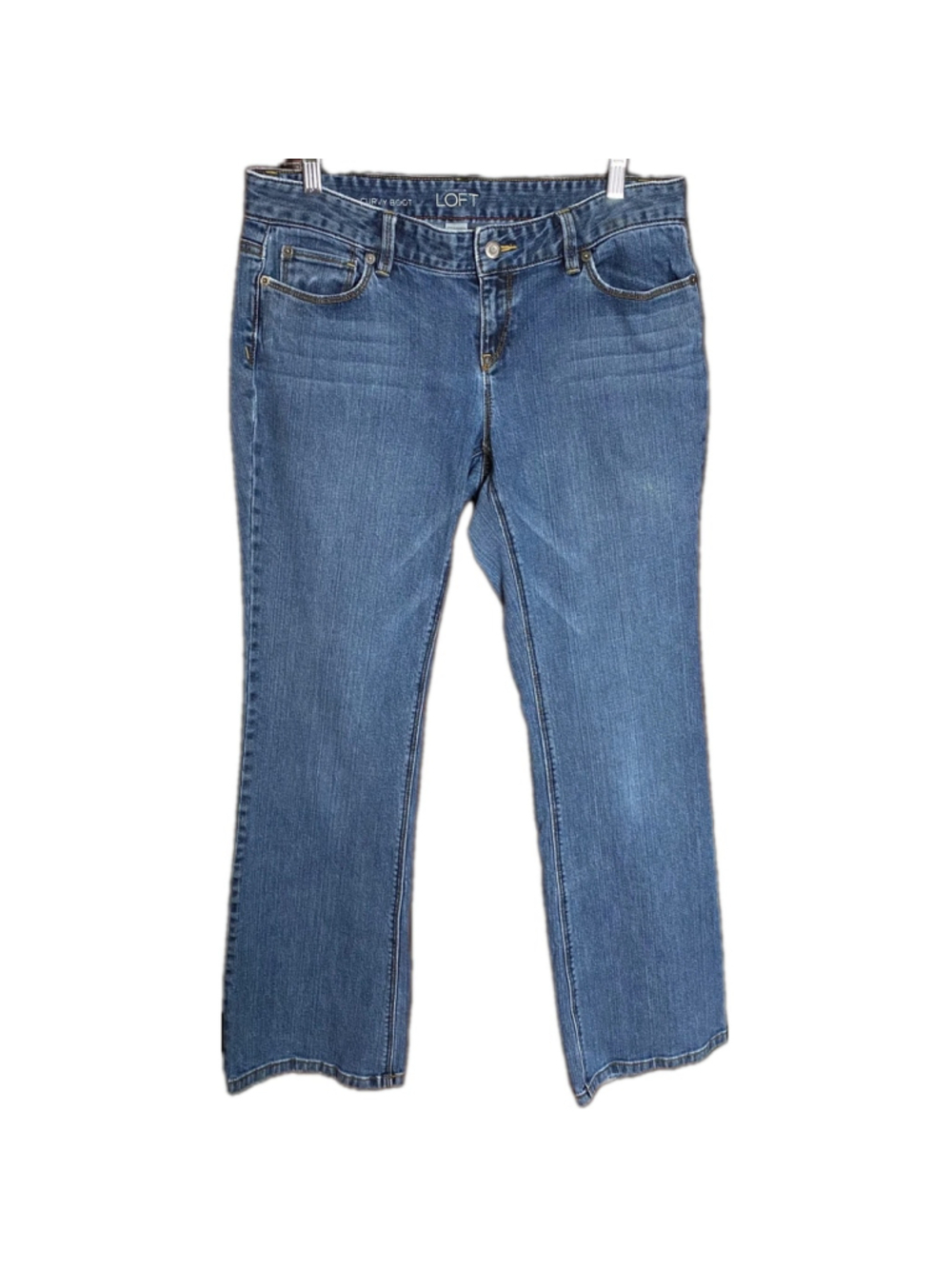 LOFT Curvy Boot Jeans Womens 10 Blue Medium Wash Mid Rise Bootcut Denim - Picture 2 of 10